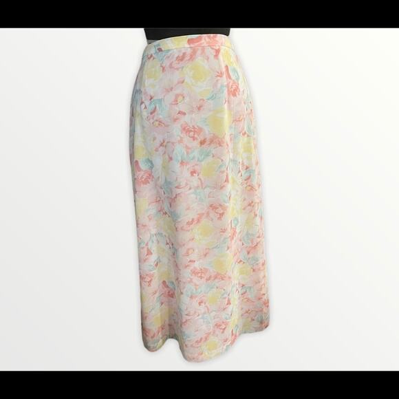 Vtg Pendleton Flowy Floral Fairy Romantic Skirt Womens 10  Ethereal Cottagcore - Picture 2 of 7